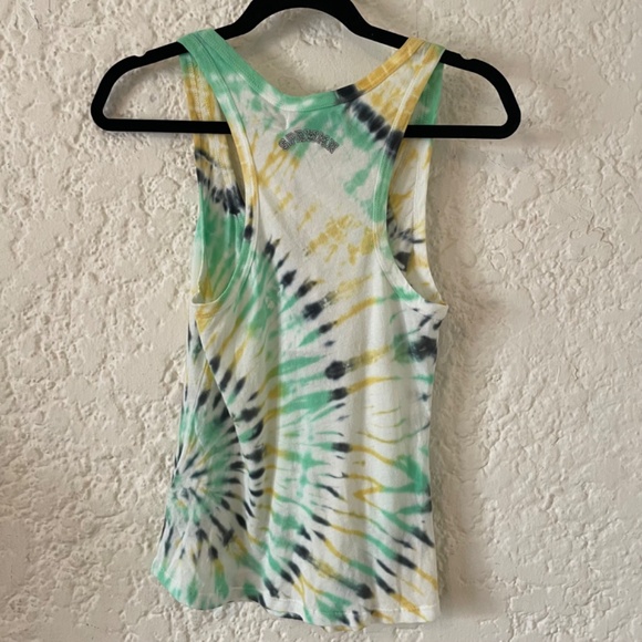 NWT- SPRWMN Tie Dye Green Cotton Tank Top Women's Medium, Colorful Boho - Picture 2 of 8